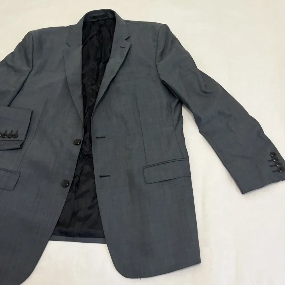 VERSACE Collection Men's Virgin Wool Classic Blazer Blue-Gray Size EU 52 US 42 R